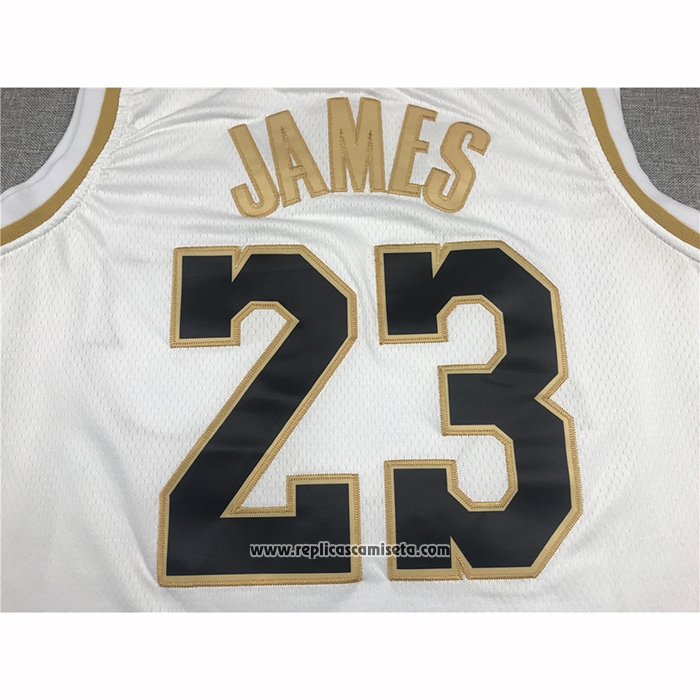 Camiseta Golden Edition Los Angeles Lakers Lebron James #23 Blanco